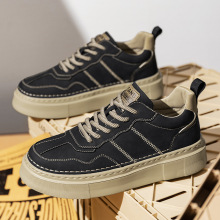 冬季男鞋2025新款春季男士休闲厚底运动增高麦昆板鞋防滑工作皮鞋