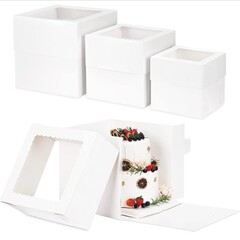 現品白カード天地蓋紙箱開窓透明ケーキ箱パン洋菓子焙煎包装箱cake box