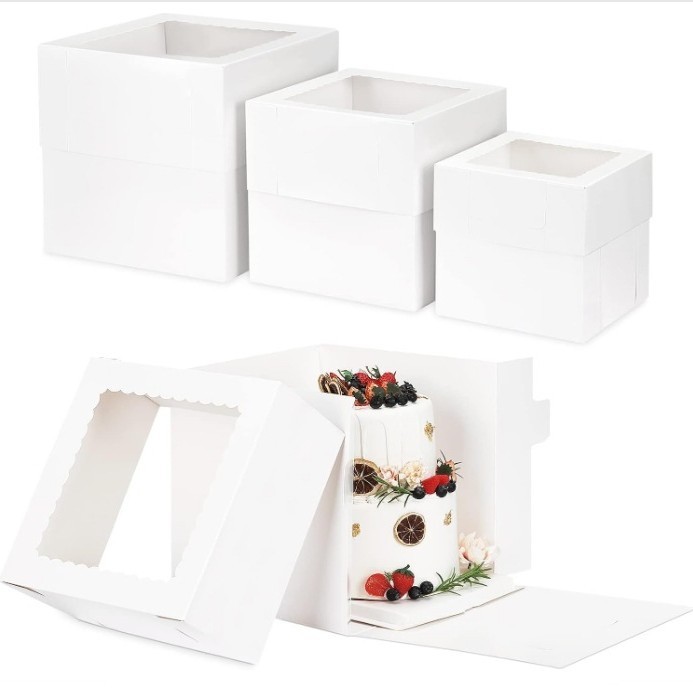 現品白カード天地蓋紙箱開窓透明ケーキ箱パン洋菓子焙煎包装箱cake box|undefined