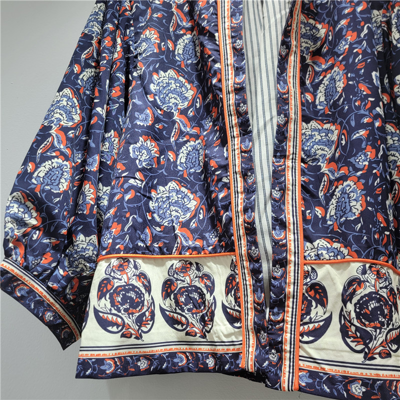 Chaqueta Corta Estampada con Mangas Abullonadas de Poliéster para Verano