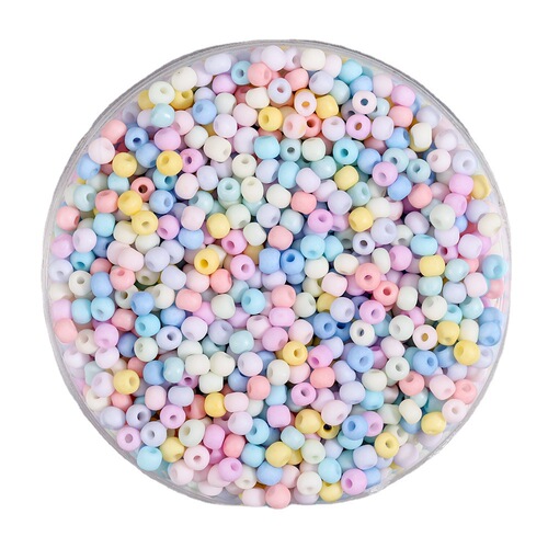 Macaron color frosted beads high quality glass millet beads loose beads DIY handmade beaded braided bracelet material