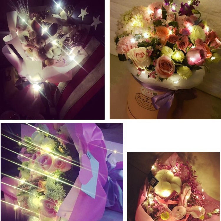 Material de embalaje de flores de Roland Corea del Sur electrónica luz LED luz cálida luz intermitente deseando ramo de luz caja de flores ramo decorativo