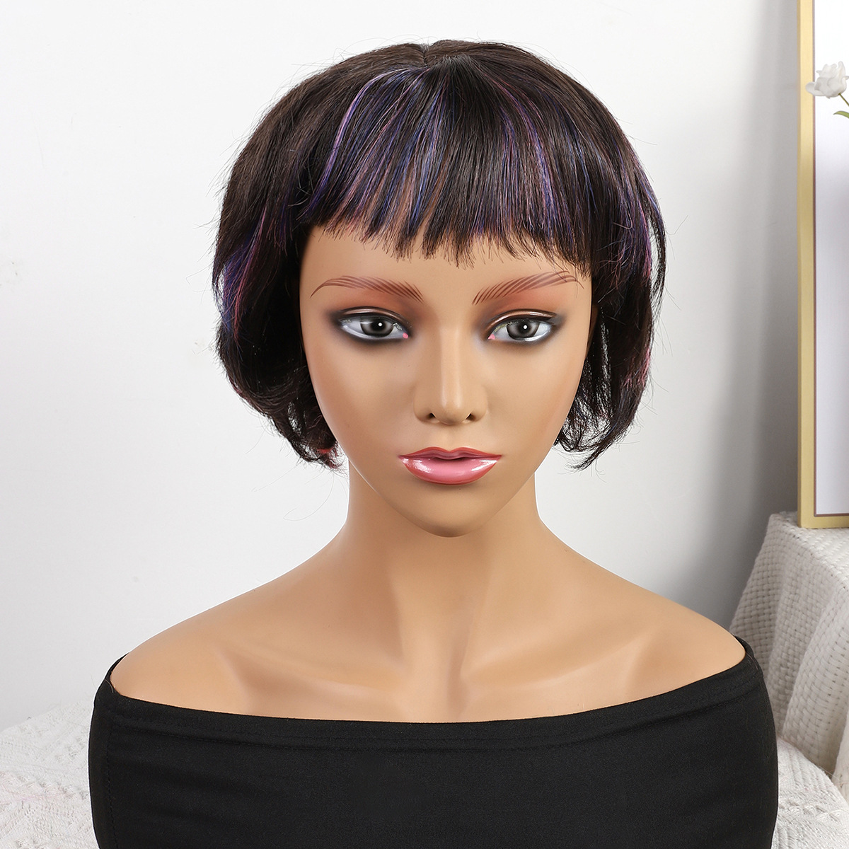 Fibra química al por mayor bob cabello pelucón mecánico pelucón cubierta de pelo