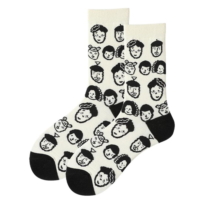 Calcetines de media pantorrilla de los hombres divertidos creativos personalizados de dibujos animados divertidos de moda de las mujeres