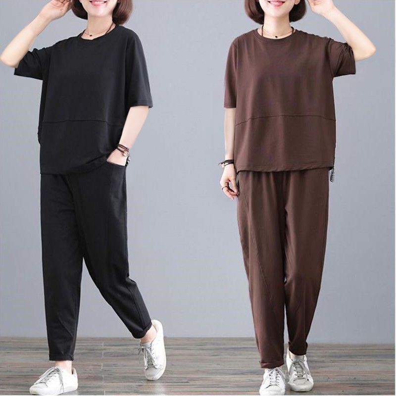 Sports Suit Women's 2023 Summer Loose Fashionable Short-sleeved Casual Two-piece Set