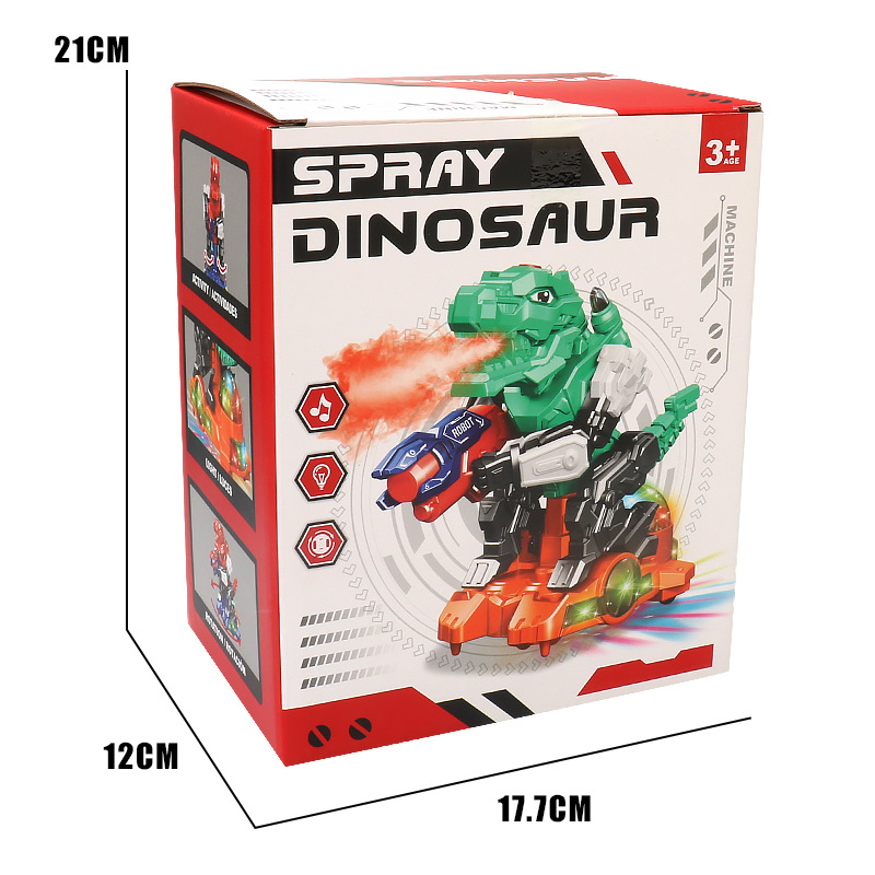 Simulación eléctrica transfronteriza pulverización juguetes dinosaurios swing izquierda y derecha caminando música luces Tyrannosaurus Rex niño puzzle