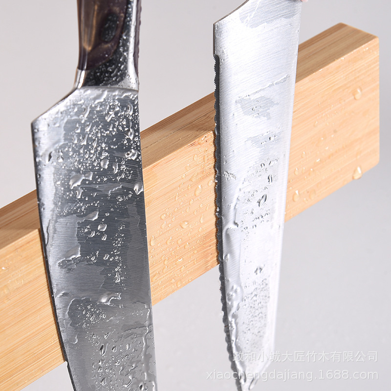 Imán cuchillo titular magnético cuchillo de cocina titular de hierro-absorción de piedra montado en la pared de bambú de madera cocina magnético cuchillo magnético almacenamiento rack lote