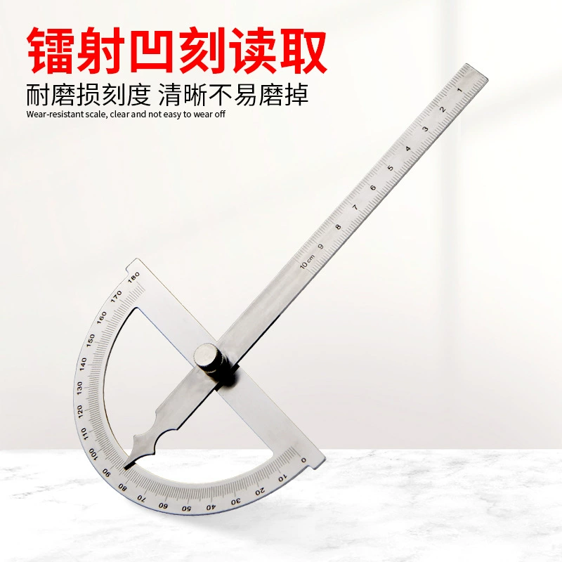 Угломер из нержавеющей стали для деревообработки и строительства, измерительный прибор 180 градусов, высокоточный угломер-транспортир для прямого угла