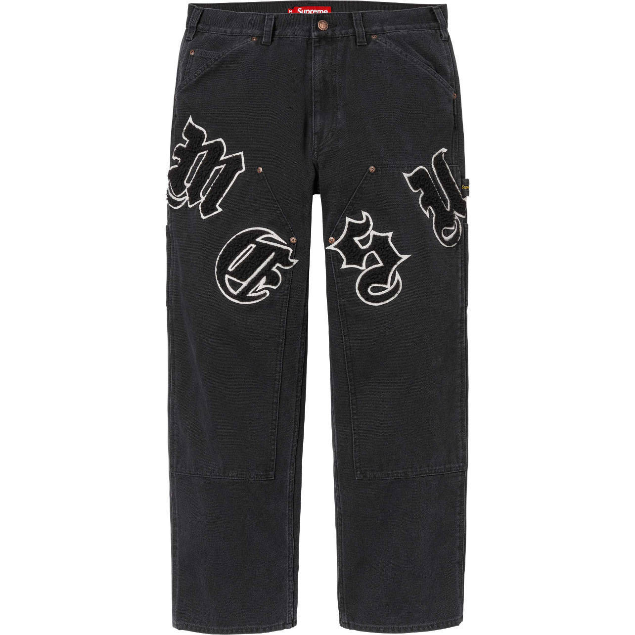 Supreme Old English Canvas Pants Double Knee Painter Black