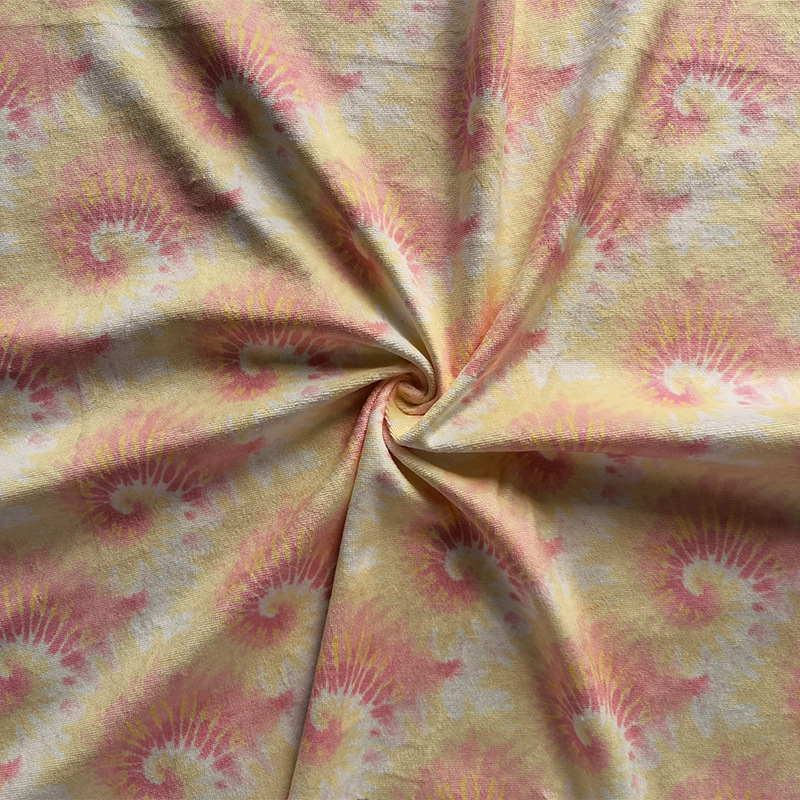 印花面料 天鹅绒布料现货加厚秋冬印花居家服面料