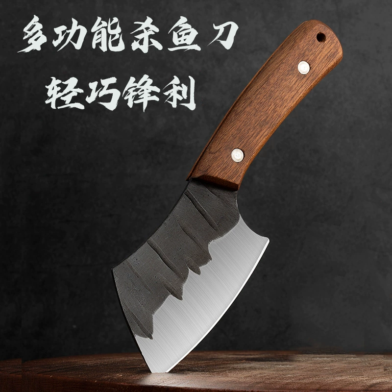 Кузнечный нож для рыбы, маленький кухонный нож, профессиональная разделка рыбы, вскрытие брюшка рыбы и нарезка ломтиками, портативная походная нарезка мяса