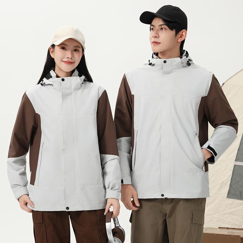 Outdoor Jacket Workwear Three-In-One Printed Logo Autumn and Winter Corporate Velvet Jacket Team Workwear Waterproof Jacket