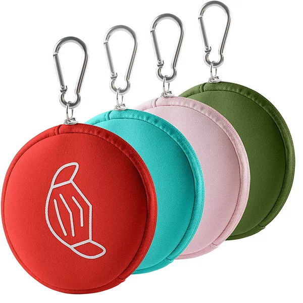 Outdoor Neoprene Round Storage Bag Portable Zipper Coin Purse Waterproof and Anti-Fall Earphone Data Cable Protection Bag