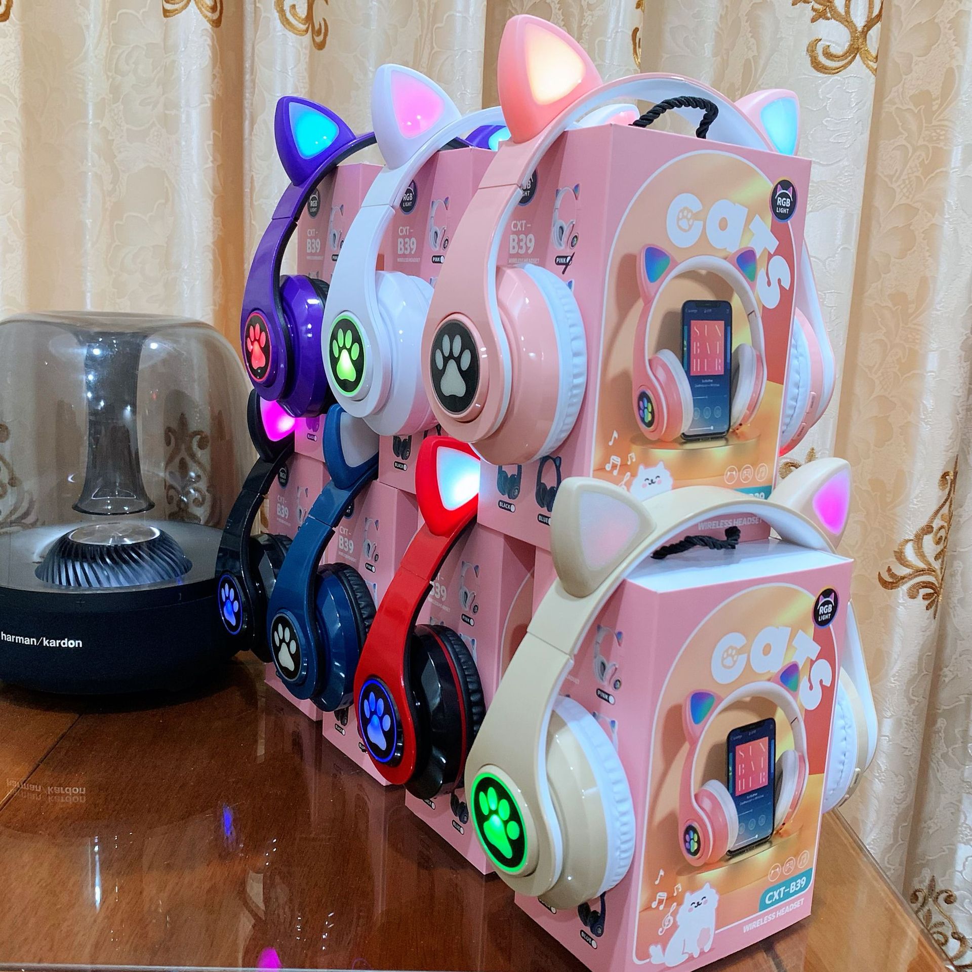 Transfronterizo en stock suministro B39 oreja de gato auriculares Bluetooth plegable auriculares estéreo auriculares inalámbricos al por mayor