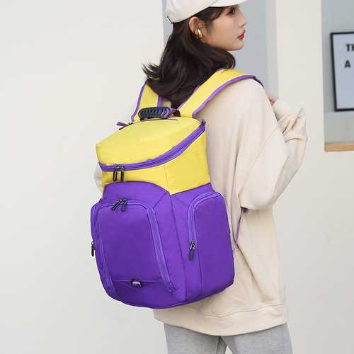 Large capacity basketball backpack with printable logo outdoor sports football storage bag training backpack