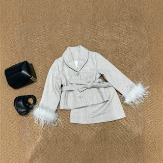 女童童套装甜美风呢料腰带两件套 90-130码 26年秋冬款织里童装