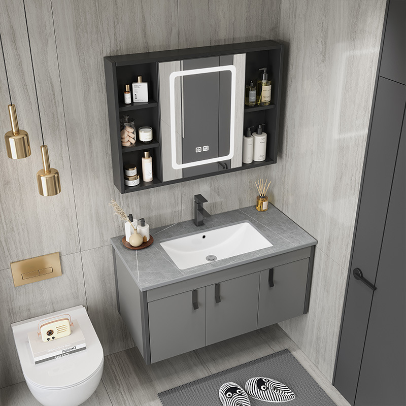 armario de baño de aluminio de abeja cerámica integral lavabo armario de lavabo de aluminio espacio lavabo lava