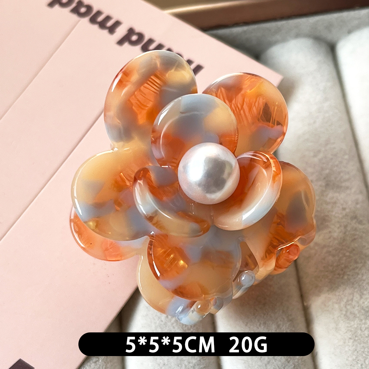 Camellia coreana, clip de agarre de ácido acético, clip de tiburón de alto nivel, clip de cabello de cabeza posterior, adorable cabello de niña, adornos de cabello dulces