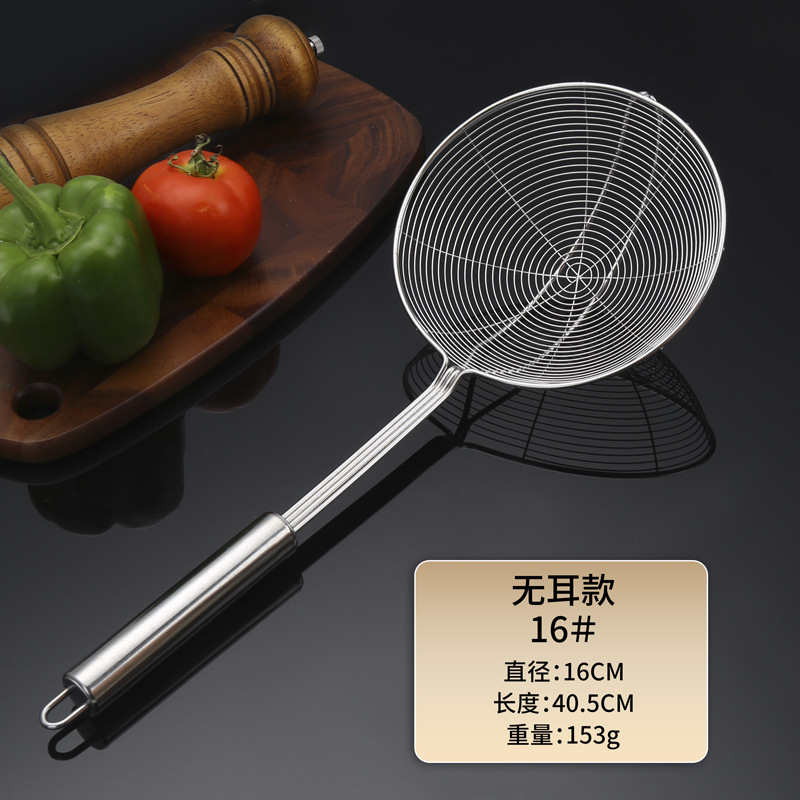 Cuchara de cuatro hilos con mango redondo de acero inoxidable 16