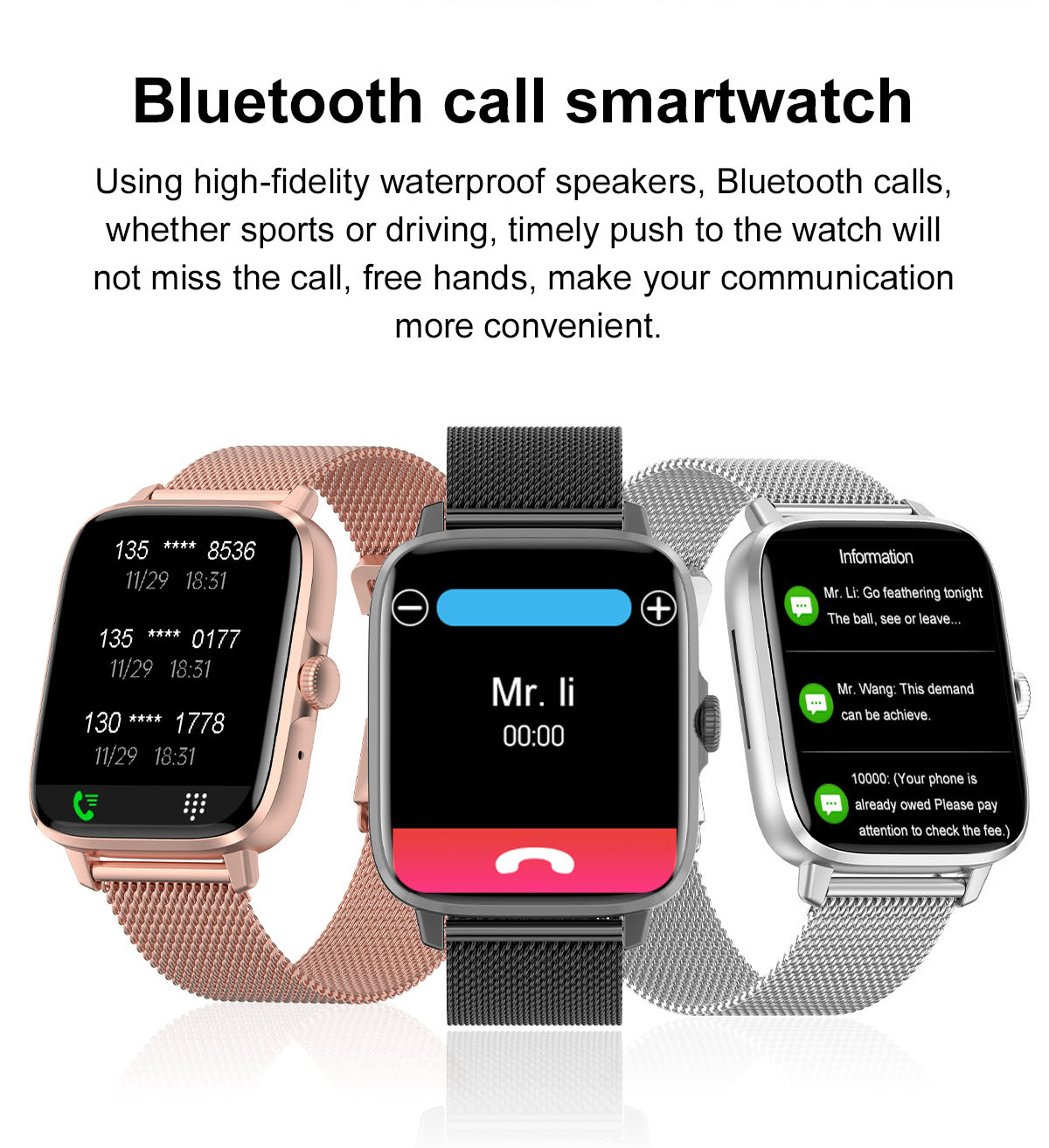 DT102 Bluetooth calling smart watch wireless charging NFC_voghion.com
