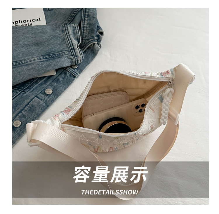 The new 2024 fashionable canvas versatile dumpling bag, a simple and stylish single-shoulder bag for commuting ladies with a high level of appearance undefined