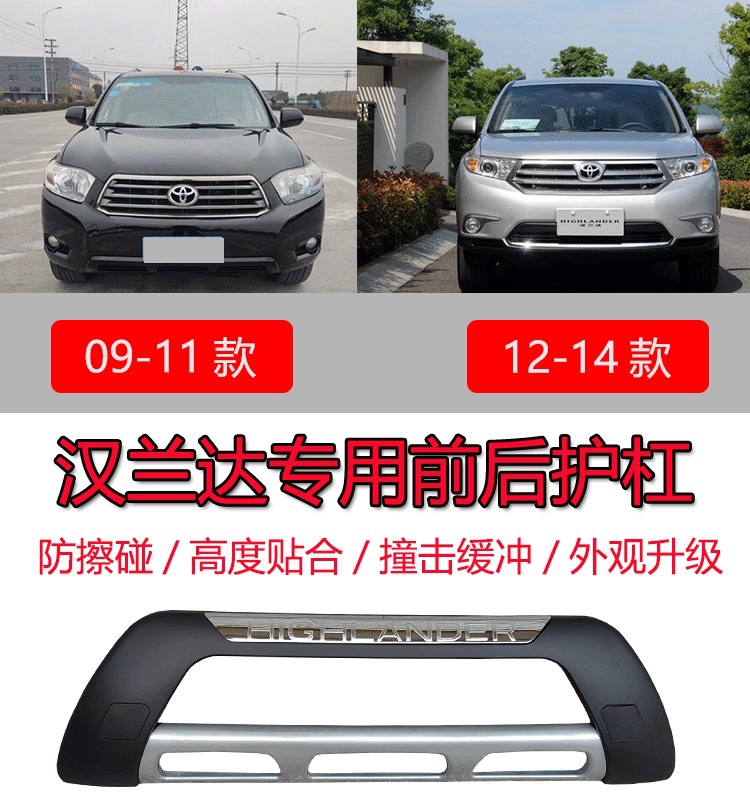 Suitable for 09-11 12-14 Toyota Highlander front and rear bumper bumper Highlander front and rear bumper wholesale