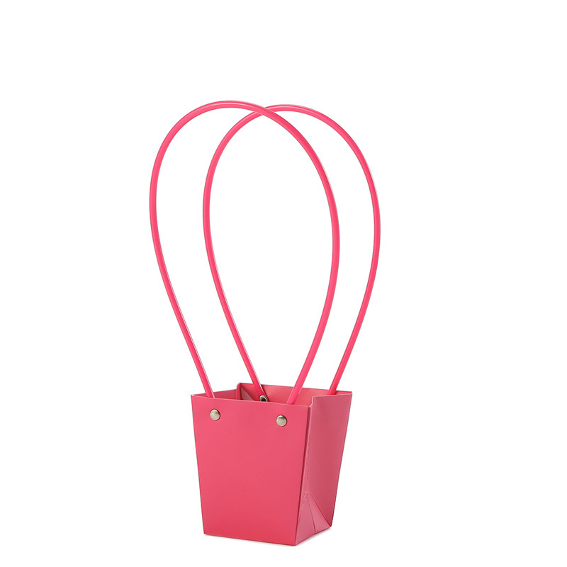 Fábrica de fiestas de flores al por mayor kraft bolsa de papel de flores macaron color floral portátil cesta de regalo DIY bolsa de papel