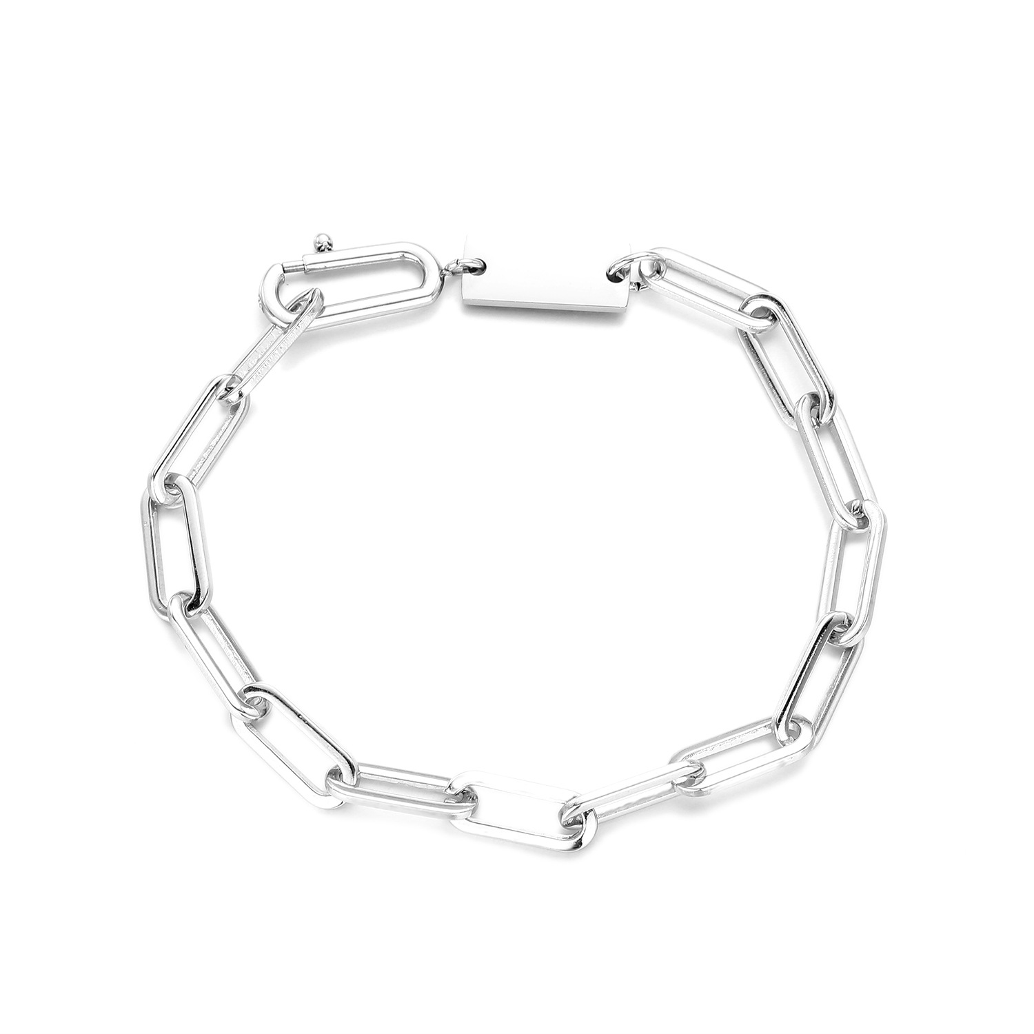 Schlichte, ineinandergreifende Kette, farbechtes Handaccessoire, Unisex-Accessoire_voghion.com