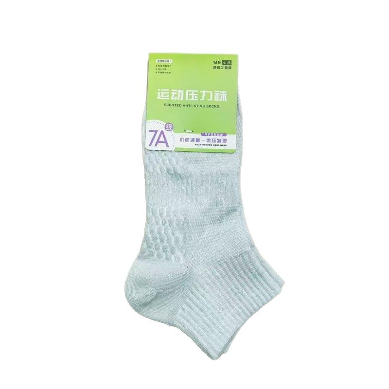 Primavera y verano, calcetines de presión deportivas para hombres y mujeres, calcetines de alta elasticidad, calcetines de masaje de fondo negro y blanco, calcetines de malla baja al por mayor