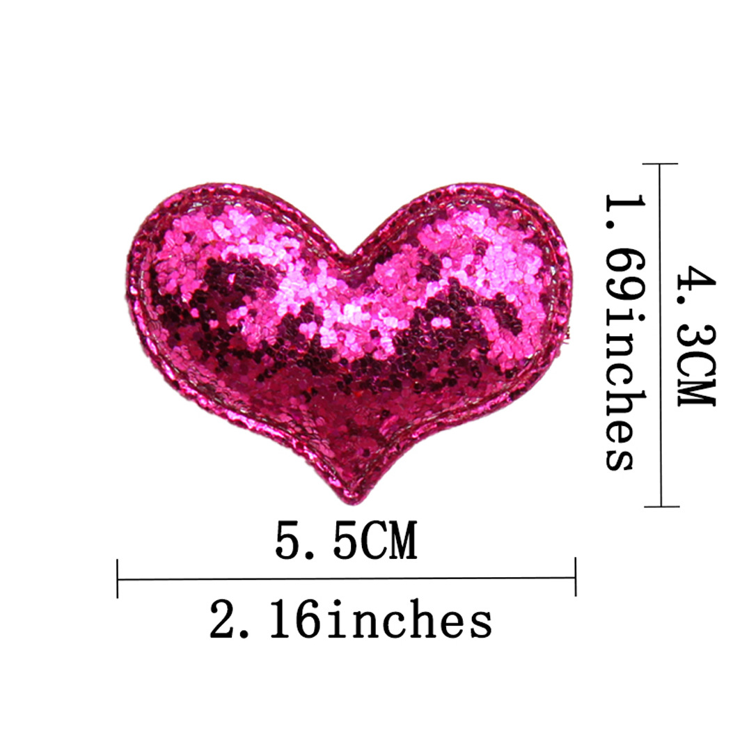 4g Weight Hair Clip Hair Accessories Type Cartoon Style Heart Shape Sequin Cloth Hair Clip 1 Piece