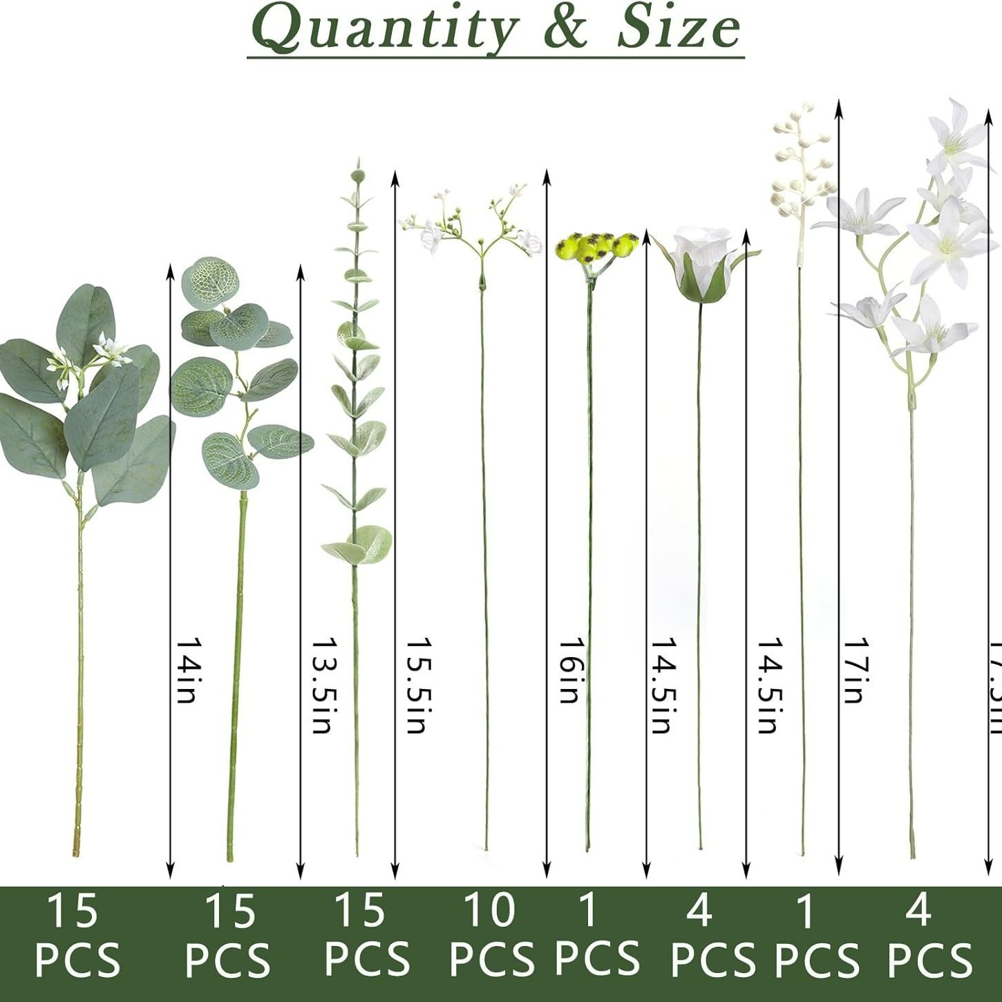 65pcs 뾰족한 잎과 과일