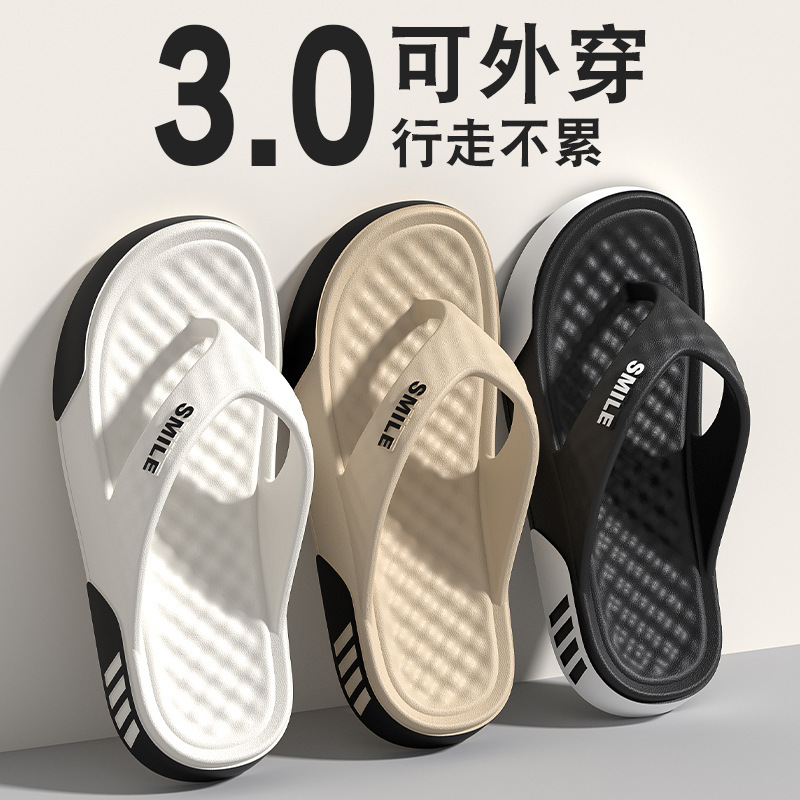 Men's Flip-Flops for Summer 2026, New Model for Bathroom Use, Thick-Soled Eva, Non-Slip, Odor-Resistant, Thong-Style Sandals for Men