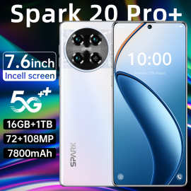 spark 20 Pro+跨境手机3+64内存真4G网络八核智能手机7.6英寸大屏