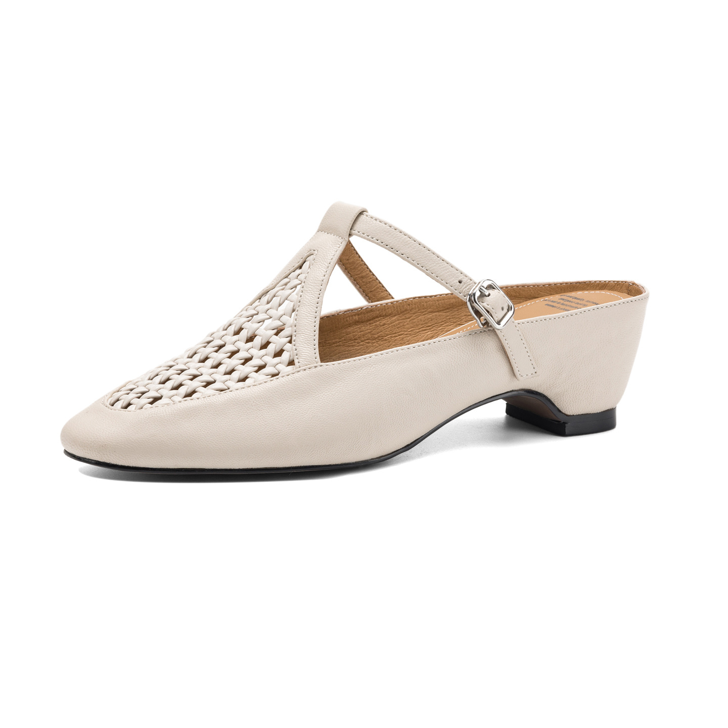 Dép mule nữ gót cao 6 cm, mũi kín, đế xuồng đan, phong cách mùa hè — đen chi tiết 29