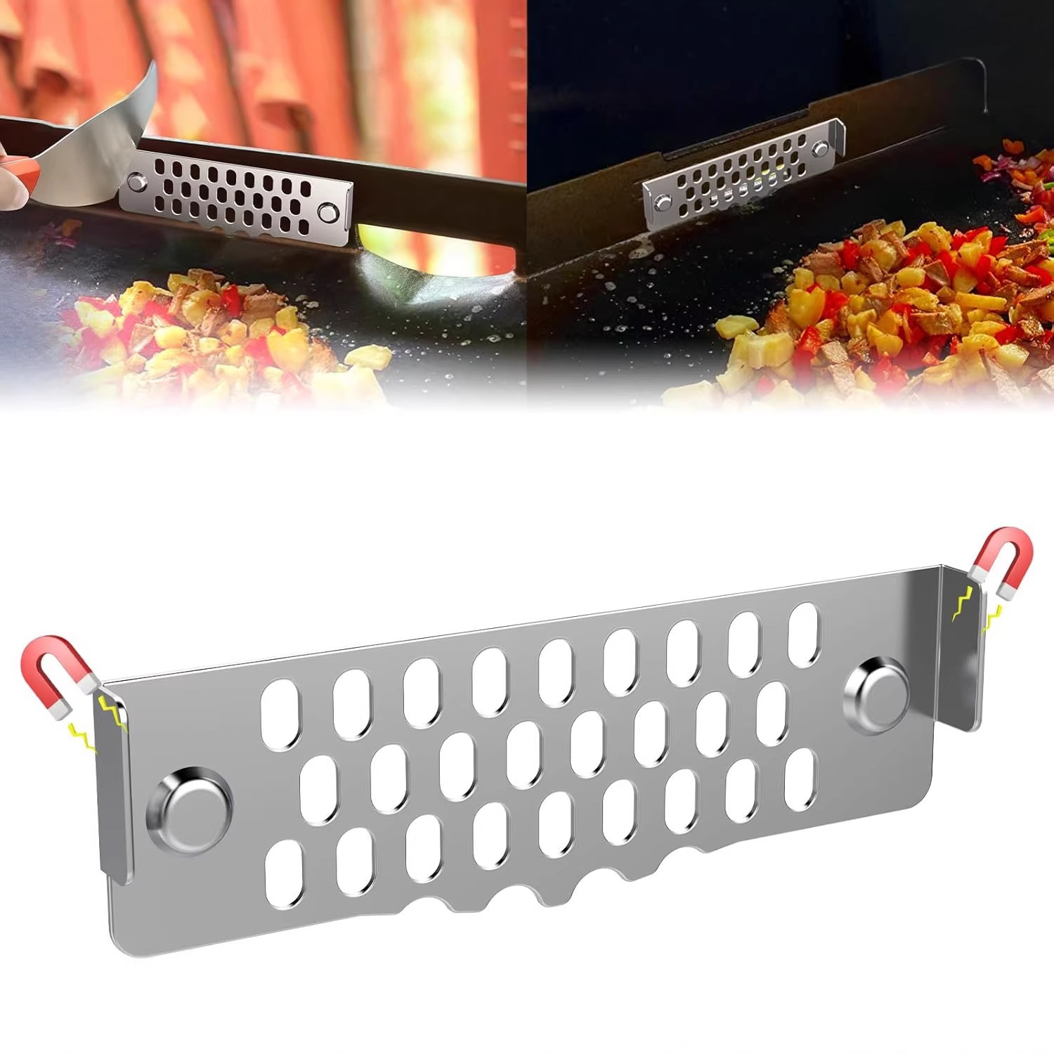 Blackstone Frying Pan Grease Guard Grill Accessories Food Mesh Screen Prevents Food from Falling into the Grease Trap