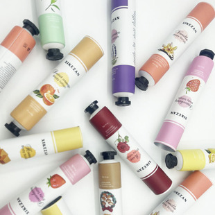 30g Hand Cream Tube Aluminum Plastic Tube with Tail Opening, Film Locking Cap, Box Arrangement, Hand Cream Packaging Material, Cmyk Printing Logo