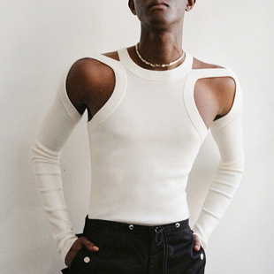 Slim-Fitting Knitted Waistcoat Vest for Men, Elastic Slim-Fitting Base Layer, Sexy Tight-Fitting Sleeveless T-Shirt, Men's American Vest