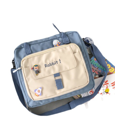 Japanese contrasting color large-capacity handbag Korean version Harajuku student one-shoulder cross-body school bag multi-purpose backpack