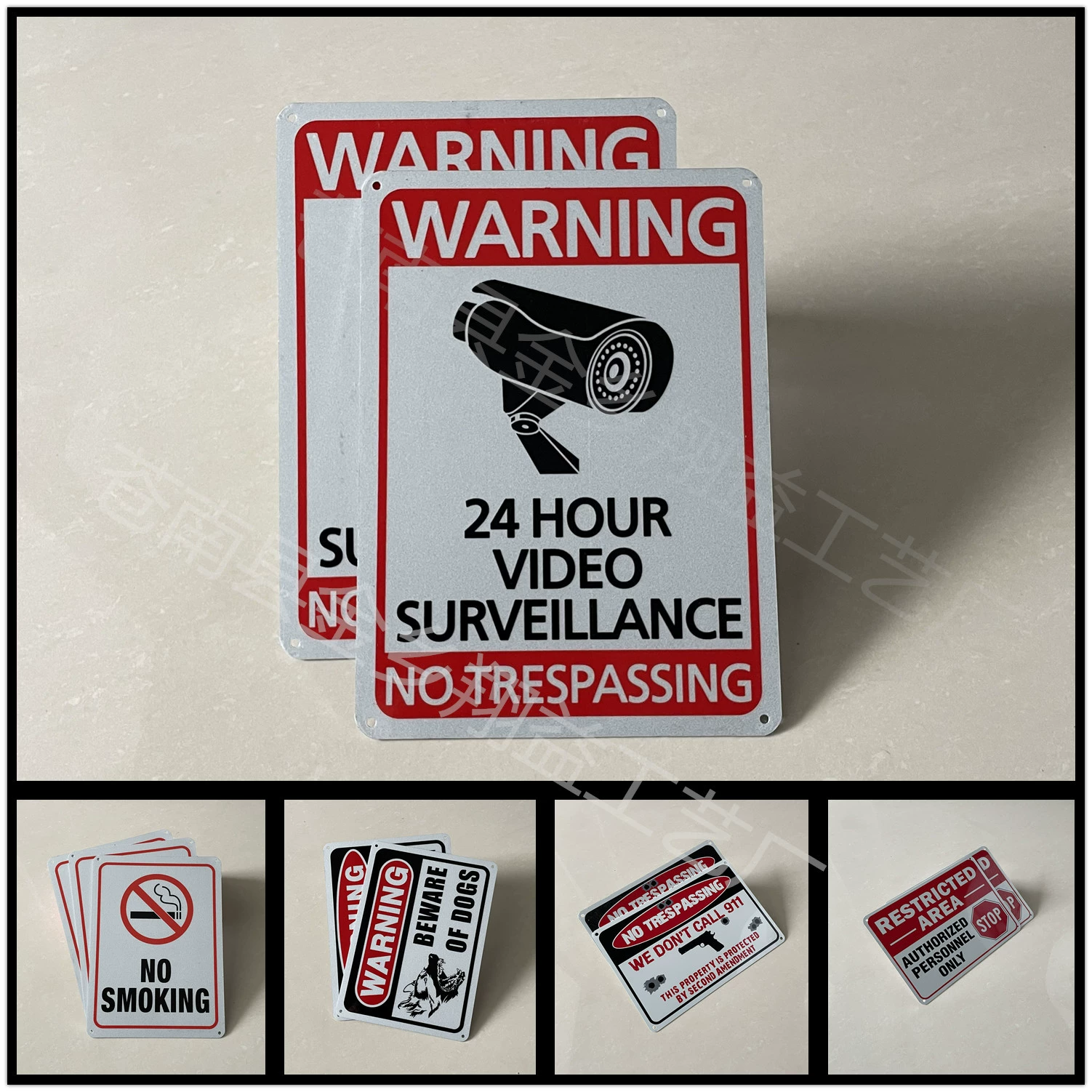Знак наблюдения 24 часа 24 часа видеонаблюдения предупреждающий знак Алюминиевый светоотражающий знак Amazon английский знак