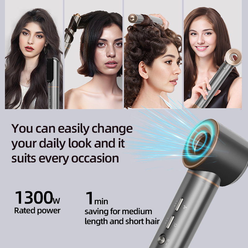 Haomeite ヘアドライヤー 5-in-1 ストレートヘア自動ヘアアイロンカーリングドライカーリングストレートスリーインワン電気クロスボーダーヘアドライヤー|undefined