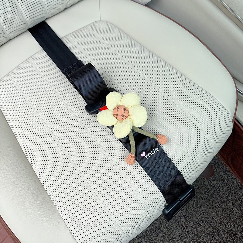 Qìchē – Maternity Seatbelt Adjuster Car seat belt - three-point-anti-strangle-seatbelt-black-creamy-yellow-sunflower