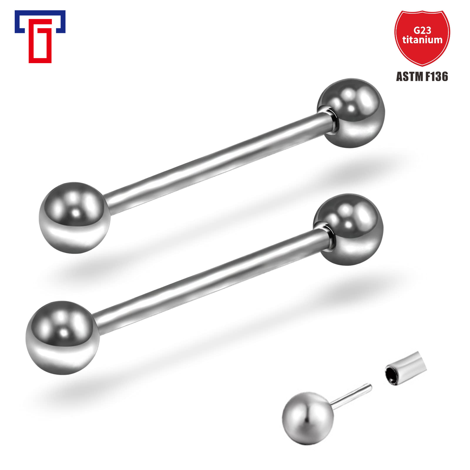 Pointed titanium steel lip stud product view