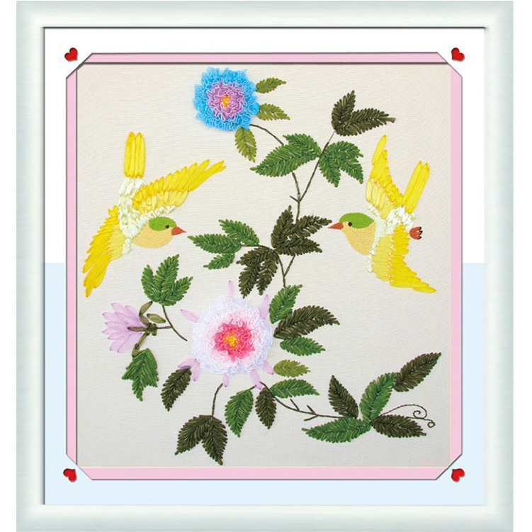 Bordado a mano DIY cinta bordado colgante pintura principiante bordado punto de cruz sala de estar pintura decorativa Lu bordado niños pequeña pintura colgante