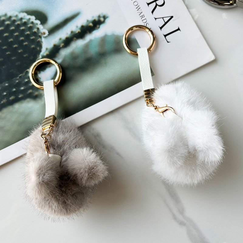 Imitación visón pelo conejito llavero colgante mini versión bolso colgante de felpa colgante suministro de fabricantes de accesorios para automóviles