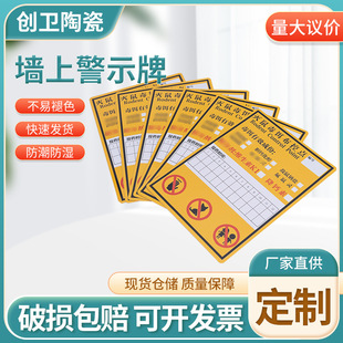 Factory direct supply wall warning signs with month date PVC signs plastic signs 12 × 16.5cm can be set