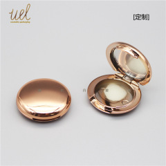 【】圓形貼鏡整個噴鍍金色小眼影盒 單色眼影盒 小樣試色空盒