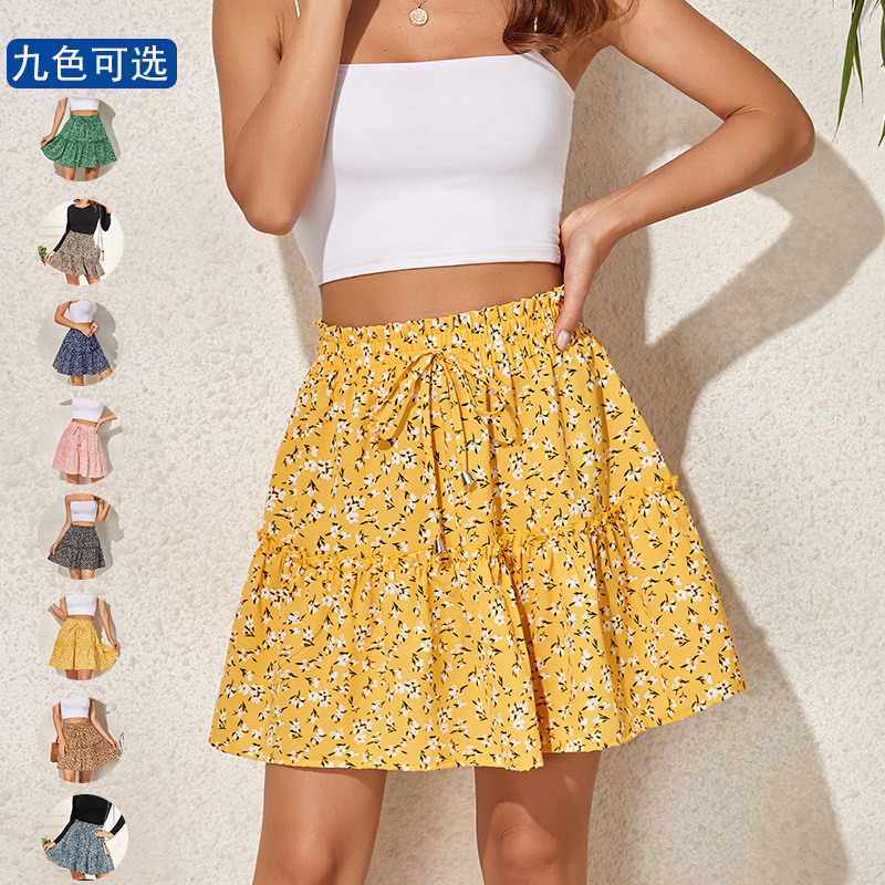 半身裙女A字短款高腰欧美时尚性感网纱包臀裙法式雪纺裙ins学院风