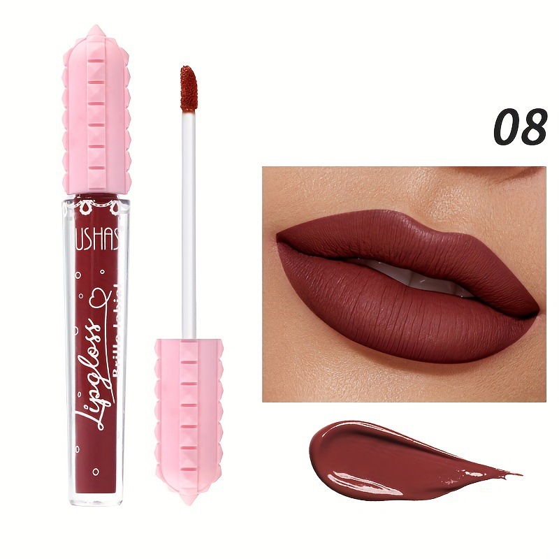 USHAS Amazon 6 colores líquidos transfronterizos lápiz labial esmalte de labios, lápiz labial de mujer, lápiz labial sin taza de lápiz labial mate