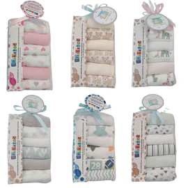 跨境爆款 婴儿印花手帕口水巾宝宝手帕方巾喂奶巾6件套柔软小方巾