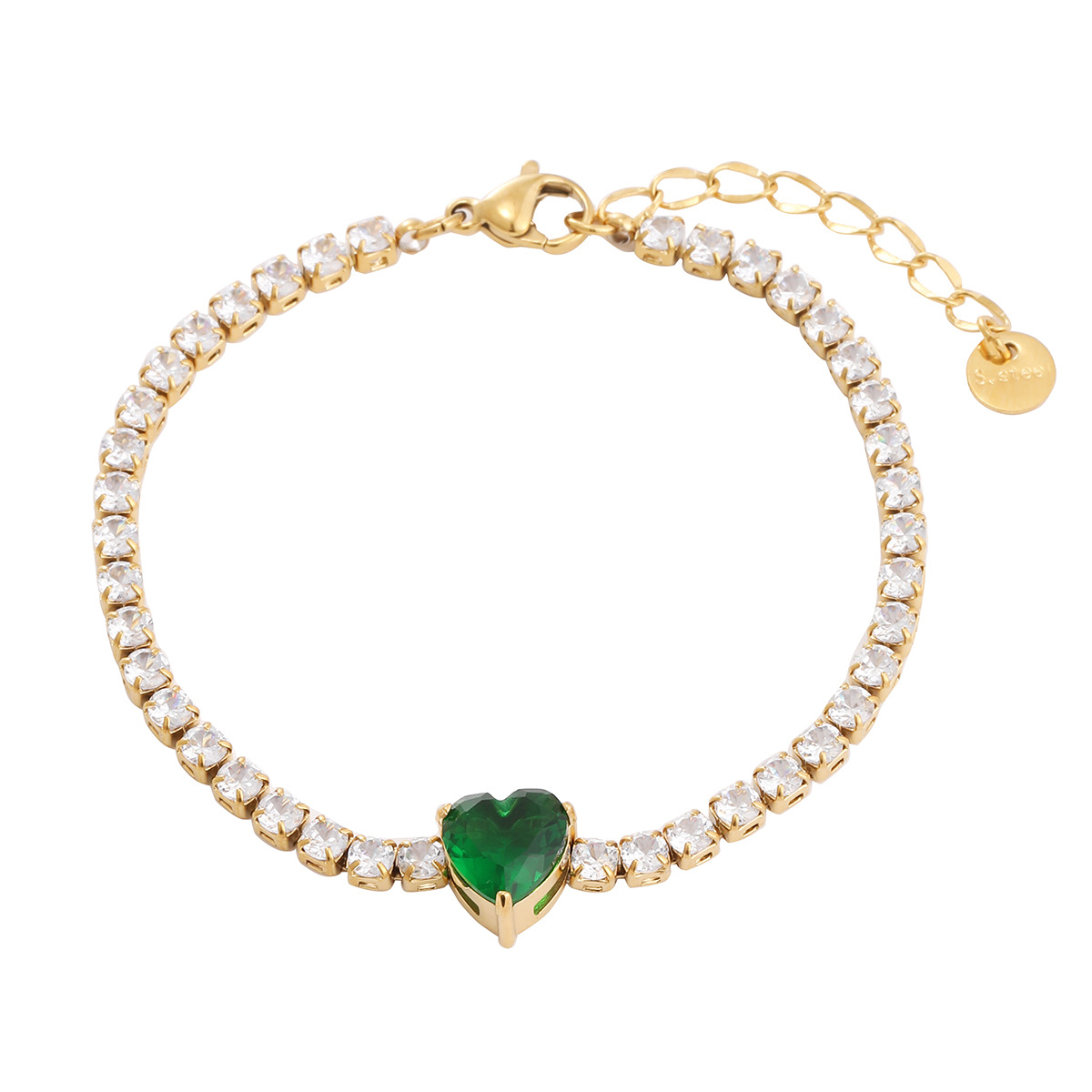 13g Weight 0.03µm-0.05µm Gold Plating Thickness PVD Coated Gold Plating Process Real Gold Plated Plating Material Rhinestones Inlay Material Bracelets Classification 1 Piece Quantity Holiday, Daily Occasion 304 Stainless Steel Material Heart Shape Pattern Women's Gender Simple Style, Classic Style Style Waterproof Non Tarnish, Inlay Craft PVD Coated Real Gold Plated Heart Shape 304 Stainless Steel Simple Style Classic Style Waterproof Non Tarnish Bracelets 8